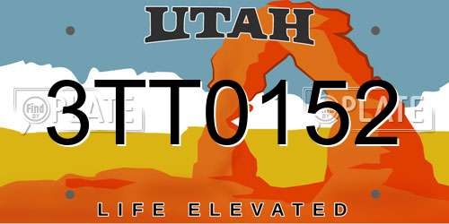 3TT0152 Utah License Plate