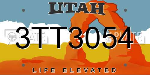 3TT3054 Utah License Plate