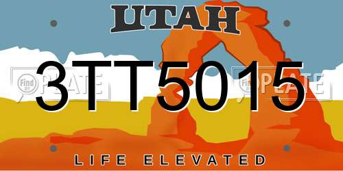 3TT5015 Utah License Plate