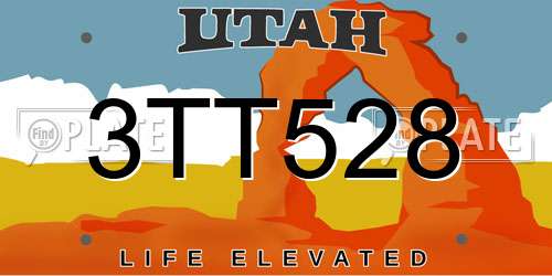 3TT528 Utah License Plate