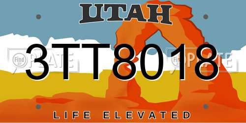 3TT8018 Utah License Plate