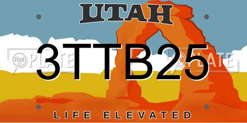 3TTB25 Utah License Plate