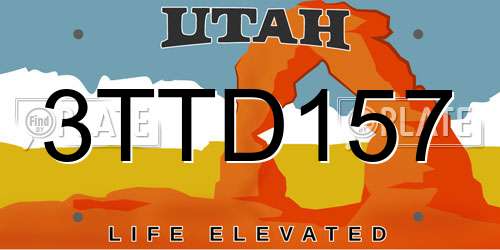 3TTD157 Utah License Plate