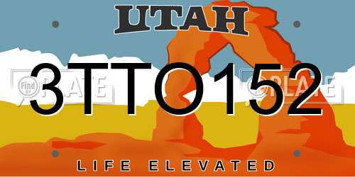 3TTO152 Utah License Plate