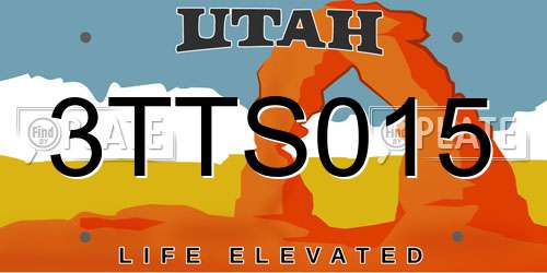 3TTS015 Utah License Plate