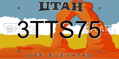 3TTS75 Utah License Plate