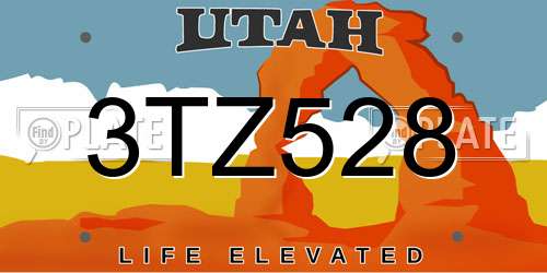 3TZ528 Utah License Plate