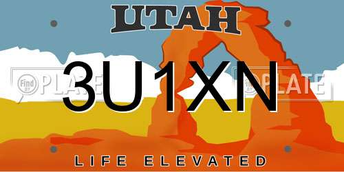 3U1XN Utah License Plate