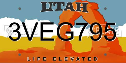 3VEG795 Utah License Plate