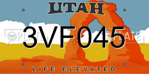 3VF045 Utah License Plate