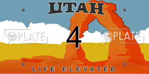 4 Utah License Plate