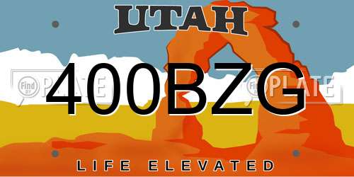 400BZG Utah License Plate