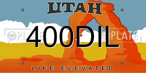 400DIL Utah License Plate