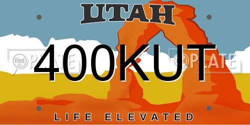 400KUT Utah License Plate