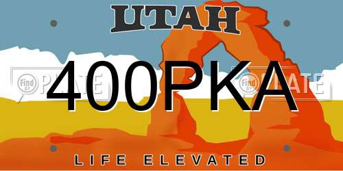 400PKA Utah License Plate