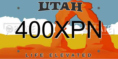 400XPN Utah License Plate