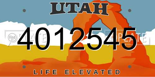 4012545 Utah License Plate