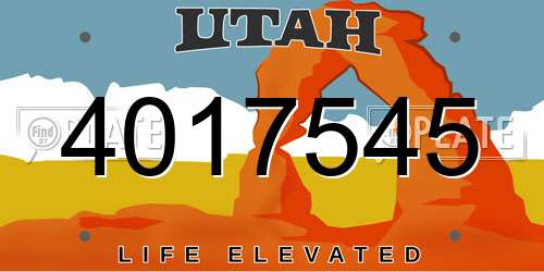 4017545 Utah License Plate