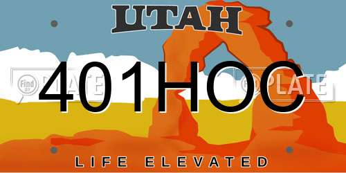 401HOC Utah License Plate