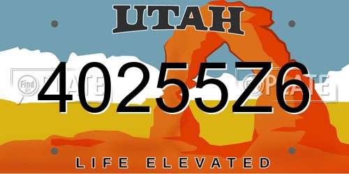 40255Z6 Utah License Plate