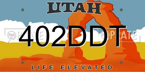 402DDT Utah License Plate