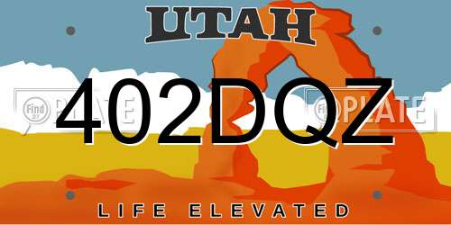 402DQZ Utah License Plate