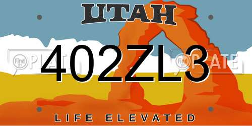 402ZL3 Utah License Plate