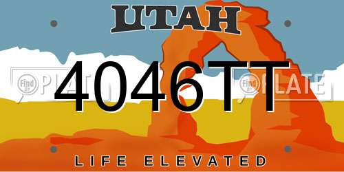 4046TT Utah License Plate