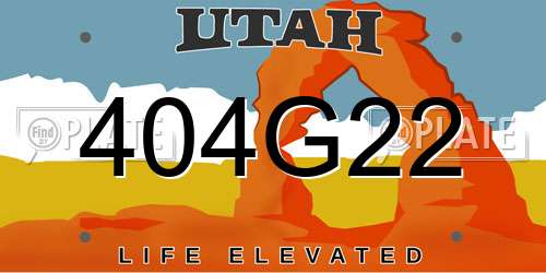 404G22 Utah License Plate