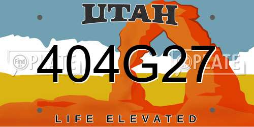 404G27 Utah License Plate