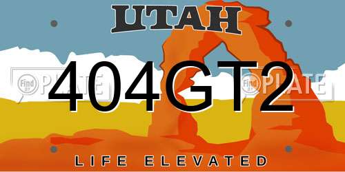 404GT2 Utah License Plate