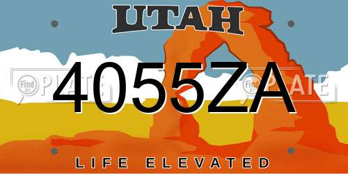 4055ZA Utah License Plate