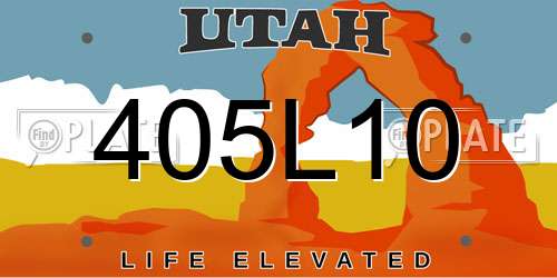 405L10 Utah License Plate