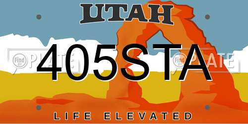 405STA Utah License Plate