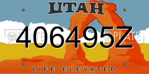 406495Z Utah License Plate