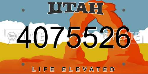4075526 Utah License Plate