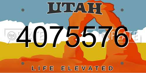 4075576 Utah License Plate