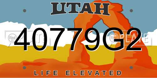40779G2 Utah License Plate