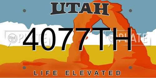 4077TH Utah License Plate
