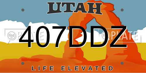 407DDZ Utah License Plate