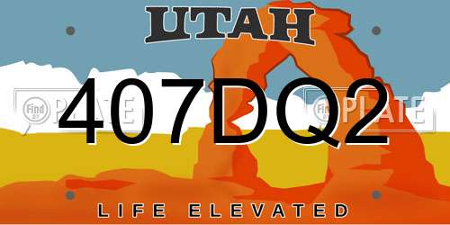 407DQ2 Utah License Plate
