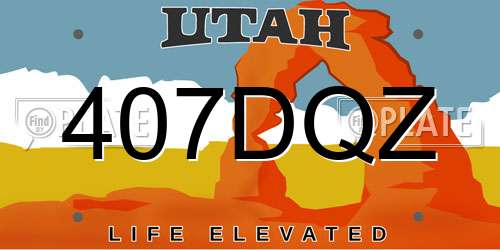 407DQZ Utah License Plate