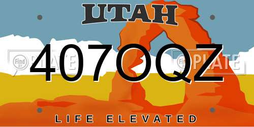 407OQZ Utah License Plate
