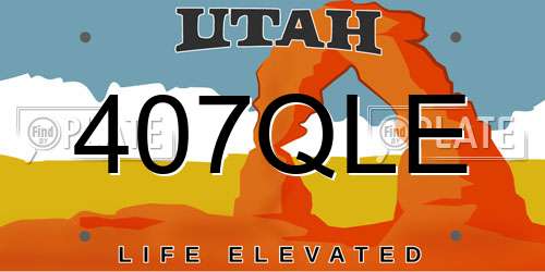 407QLE Utah License Plate