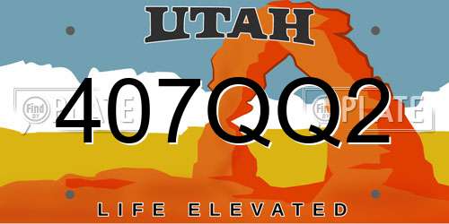 407QQ2 Utah License Plate