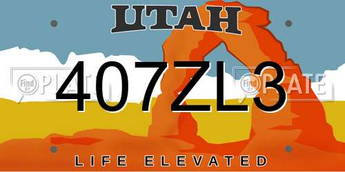 407ZL3 Utah License Plate