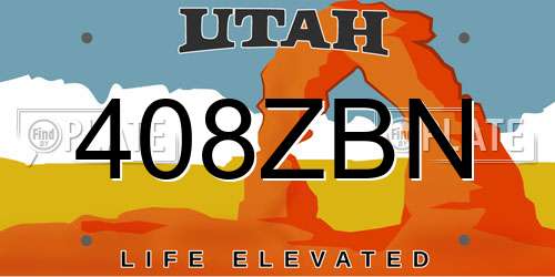 408ZBN Utah License Plate
