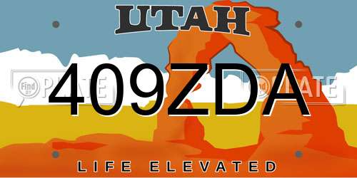 409ZDA Utah License Plate