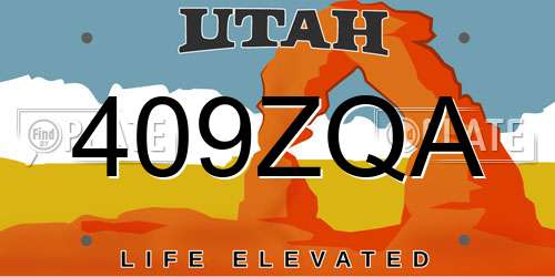 409ZQA Utah License Plate