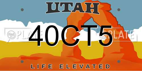 40CT5 Utah License Plate